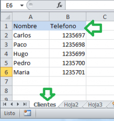 Vista de como configurar hoja de calculo para usar formularios